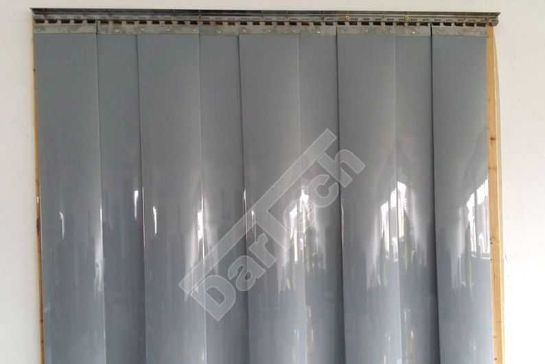 gray strip curtain